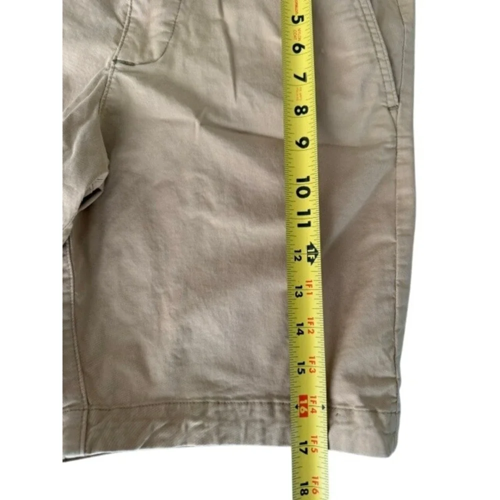 Abercrombie & Fitch Mens Khaki Tan Chino Shorts Size 28 Cotton Twill Flat Front